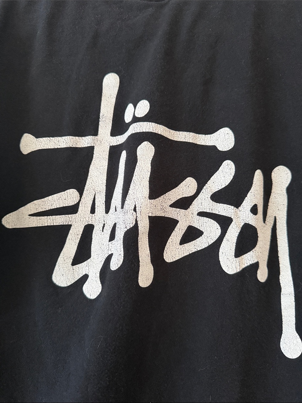 Stussy Black Long Sleeve Crewneck with White Script Logo - Picture 6 of 6